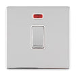 This is an image showing Eurolite Concealed 3mm 1 Gang 20Amp Dp Switch & Neon - Polished Chrome (With White Trim) ecpc20adpswnw available to order from T.H. Wiggans Ironmongery in Kendal, quick delivery and discounted prices.
