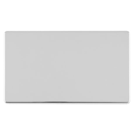 This is an image showing Eurolite Concealed 3mm Double Blank - Polished Chrome (With White Trim) ecpc2b available to order from T.H. Wiggans Ironmongery in Kendal, quick delivery and discounted prices.