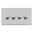 This is an image showing Eurolite Concealed 3mm 4 Gang Led Push On Off 2Way Dimmer - Polished Chrome (With White Trim) ecpc4dled available to order from T.H. Wiggans Ironmongery in Kendal, quick delivery and discounted prices.