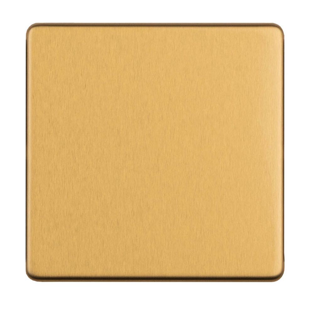This is an image showing Eurolite Concealed 3mm Single Blank Plate - Satin Brass ecsb1bb available to order from T.H. Wiggans Ironmongery in Kendal, quick delivery and discounted prices.