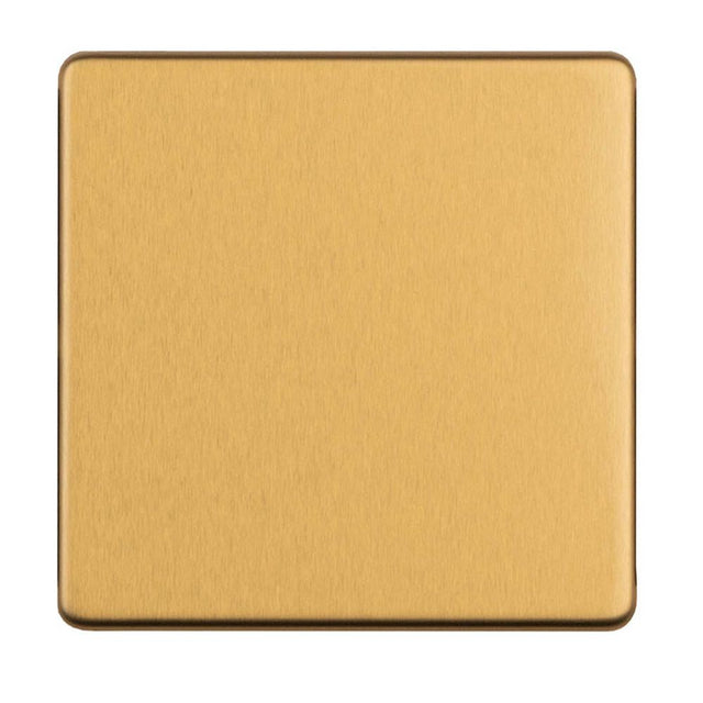 This is an image showing Eurolite Concealed 3mm Single Blank Plate - Satin Brass ecsb1bb available to order from T.H. Wiggans Ironmongery in Kendal, quick delivery and discounted prices.