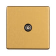 This is an image showing Eurolite Concealed 3mm 1 Gang TV Socket - Satin Brass ecsb1tvb available to order from T.H. Wiggans Ironmongery in Kendal, quick delivery and discounted prices.