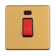 This is an image showing Eurolite Concealed 3mm 1 Gang 45 Amp Switch with Neon Indicator - Satin Brass ecsb45aswnsb available to order from T.H. Wiggans Ironmongery in Kendal, quick delivery and discounted prices.