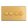 This is an image showing Eurolite 4 Gang Dimmer - Satin brassecsb4dled available to order from T.H. Wiggans Ironmongery in Kendal, quick delivery and discounted prices.