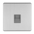 This is an image showing Eurolite Concealed 3mm 1 Gang Telephone Slave - Stainless Steel (With Grey Trim) ecss1slg available to order from T.H. Wiggans Ironmongery in Kendal, quick delivery and discounted prices.