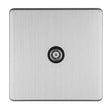 This is an image showing Eurolite Concealed 3mm 1 Gang Isolated Tv - Stainless Steel (With Black Trim) ecss1tvb available to order from T.H. Wiggans Ironmongery in Kendal, quick delivery and discounted prices.