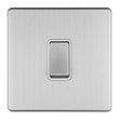 This is an image showing Eurolite Concealed 3mm 1 Gang 20Amp Dp - Stainless Steel (With White Trim) ecss20adpsww available to order from T.H. Wiggans Ironmongery in Kendal, quick delivery and discounted prices.