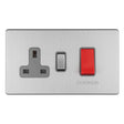 This is an image showing Eurolite Concealed 3mm 45Amp Dp Cooker Switch With 13Amp Socket - Stainless Steel (With Matching Trim) ecss45aswasg available to order from T.H. Wiggans Ironmongery in Kendal, quick delivery and discounted prices.
