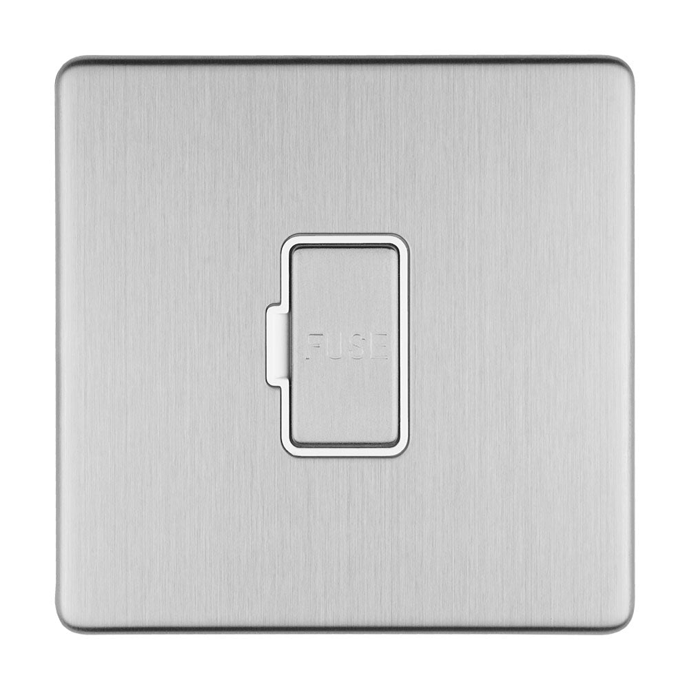 This is an image showing Eurolite Concealed 3mm 13Amp Unswitched Fuse Spur - Stainless Steel (With Matching Trim) ecssuswfw available to order from T.H. Wiggans Ironmongery in Kendal, quick delivery and discounted prices.