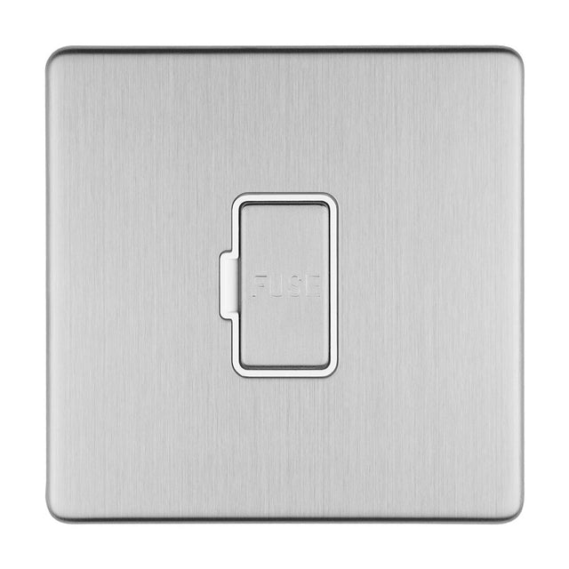 This is an image showing Eurolite Concealed 3mm 13Amp Unswitched Fuse Spur - Stainless Steel (With Matching Trim) ecssuswfw available to order from T.H. Wiggans Ironmongery in Kendal, quick delivery and discounted prices.