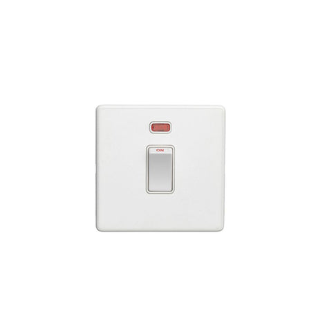 This is an image showing Eurolite Concealed 3mm 20Amp Switch with Neon Indicator - White (With White Trim) ecw20adpswnw available to order from T.H. Wiggans Ironmongery in Kendal, quick delivery and discounted prices.