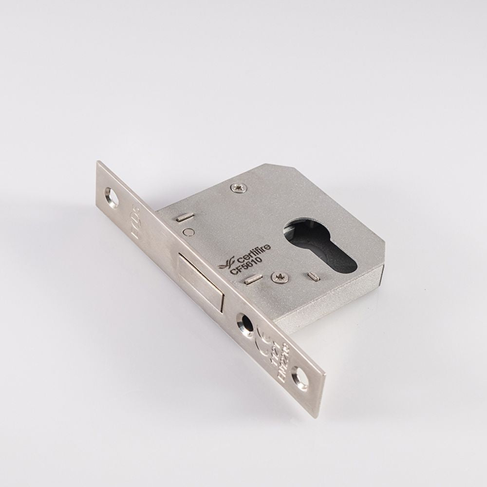 This is an image of a Eurospec - Easi-T Economy Euro Profile Deadlock 64mm - Nickel Plate that is availble to order from T.H Wiggans Architectural Ironmongery in Kendal.