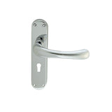 This is an image of Manital - Ibra Lever on Lock Backplate - Polished Chrome available to order from T.H Wiggans Architectural Ironmongery in Kendal, quick delivery and discounted prices.