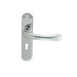 This is an image of Carlisle Brass - Ibra Lever On Backplate - Lock 57Mm C/C - Polished Chrome available to order from T.H Wiggans Architectural Ironmongery in Kendal, quick delivery and discounted prices.