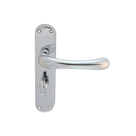 This is an image of Manital - Ibra Lever on WC Backplate - Polished Chrome available to order from T.H Wiggans Architectural Ironmongery in Kendal, quick delivery and discounted prices.