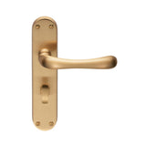 This is an image of Manital - Ibra Lever on WC Backplate - Satin Brass available to order from T.H Wiggans Architectural Ironmongery in Kendal, quick delivery and discounted prices.