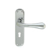 This is an image of Manital - Astro Lever on Lock Backplate - Polished Chrome available to order from T.H Wiggans Architectural Ironmongery in Kendal, quick delivery and discounted prices.