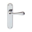 This is an image of Manital - Astro Lever on Latch Backplate - Polished Chrome available to order from T.H Wiggans Architectural Ironmongery in Kendal, quick delivery and discounted prices.