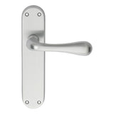 This is an image of Manital - Astro Lever on Latch Backplate - Satin Chrome available to order from T.H Wiggans Architectural Ironmongery in Kendal, quick delivery and discounted prices.