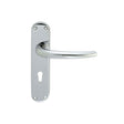 This is an image of Manital - Lilla Lever on Lock Backplate - Polished Chrome available to order from T.H Wiggans Architectural Ironmongery in Kendal, quick delivery and discounted prices.