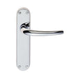 This is an image of Manital - Lilla Lever on Latch Backplate - Polished Chrome available to order from T.H Wiggans Architectural Ironmongery in Kendal, quick delivery and discounted prices.