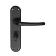 This is an image of Manital - Lilla Lever on WC Backplate - Matt Black available to order from T.H Wiggans Architectural Ironmongery in Kendal, quick delivery and discounted prices.