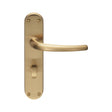 This is an image of Manital - Lilla Lever on WC Backplate - Satin Brass available to order from T.H Wiggans Architectural Ironmongery in Kendal, quick delivery and discounted prices.