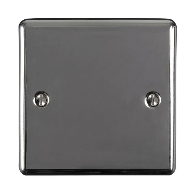 This is an image showing Eurolite Enhance Decorative Single Blank Plate - Black Nickel en1bbn available to order from T.H. Wiggans Ironmongery in Kendal, quick delivery and discounted prices.