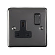 This is an image showing Eurolite Enhance Decorative 1 Gang Socket - Black Nickel (With Black Trim) en1sobnb available to order from T.H. Wiggans Ironmongery in Kendal, quick delivery and discounted prices.