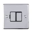 This is an image showing Eurolite Enhance Decorative Switched Fuse Spur - Polished Chrome (With Black Trim) enswfpcb available to order from T.H. Wiggans Ironmongery in Kendal, quick delivery and discounted prices.