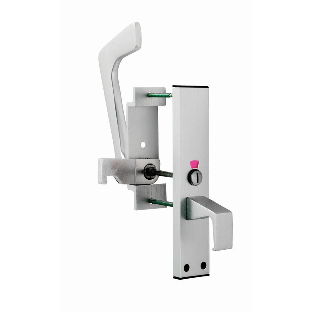 This is an image of Eurospec - Disabled Toilet Handle Set SAA - Satin Anodised Aluminium available to order from T.H Wiggans Architectural Ironmongery in Kendal, quick delivery and discounted prices.
