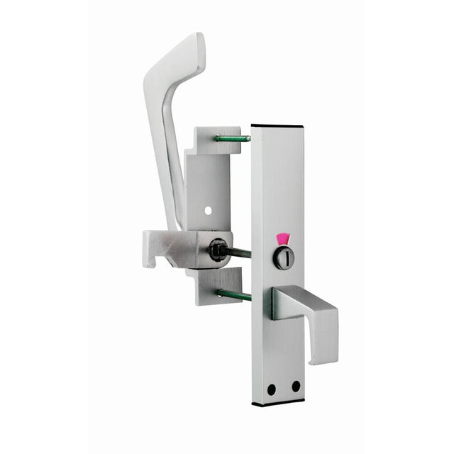 This is an image of Eurospec - Disabled Toilet Handle Set SAA - Satin Anodised Aluminium available to order from T.H Wiggans Architectural Ironmongery in Kendal, quick delivery and discounted prices.