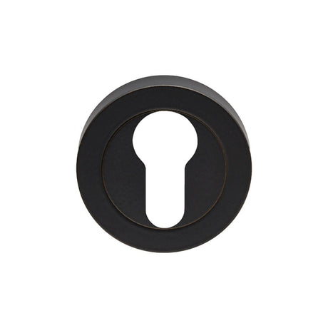 This is an image of Carlisle Brass - Euro Escutcheon - Matt Black available to order from T.H Wiggans Architectural Ironmongery in Kendal, quick delivery and discounted prices.