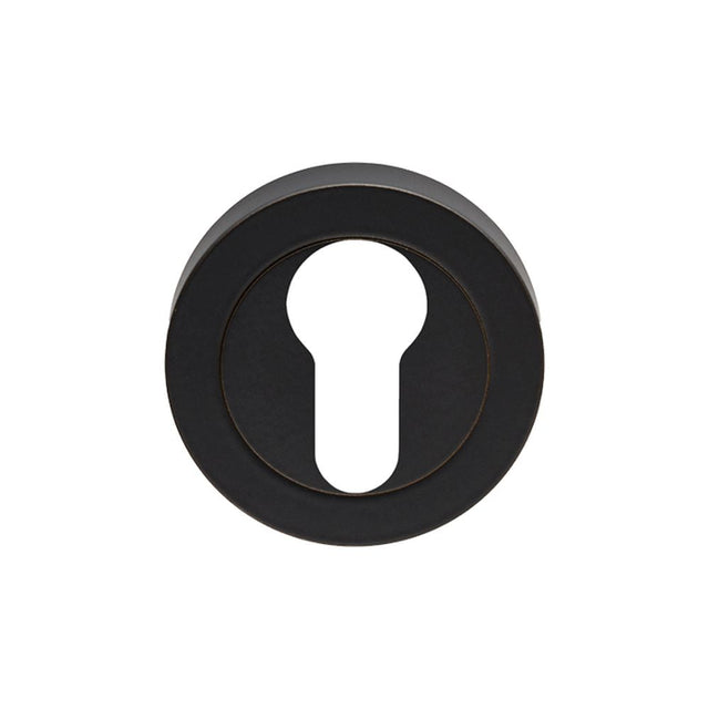 This is an image of Carlisle Brass - Euro Escutcheon - Matt Black available to order from T.H Wiggans Architectural Ironmongery in Kendal, quick delivery and discounted prices.