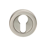 This is an image of Carlisle Brass - Euro Escutcheon - Satin Nickel available to order from T.H Wiggans Architectural Ironmongery in Kendal, quick delivery and discounted prices.