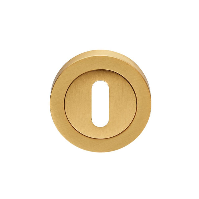 This is an image of Carlisle Brass - Lock Escutcheon - Satin Brass available to order from T.H Wiggans Architectural Ironmongery in Kendal, quick delivery and discounted prices.