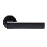 This is an image of Carlisle Brass - Sasso Lever on Rose - Matt Black available to order from T.H Wiggans Architectural Ironmongery in Kendal, quick delivery and discounted prices.