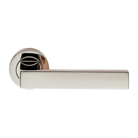 This is an image of Carlisle Brass - Sasso Lever on Rose - Polished Nickel available to order from T.H Wiggans Architectural Ironmongery in Kendal, quick delivery and discounted prices.