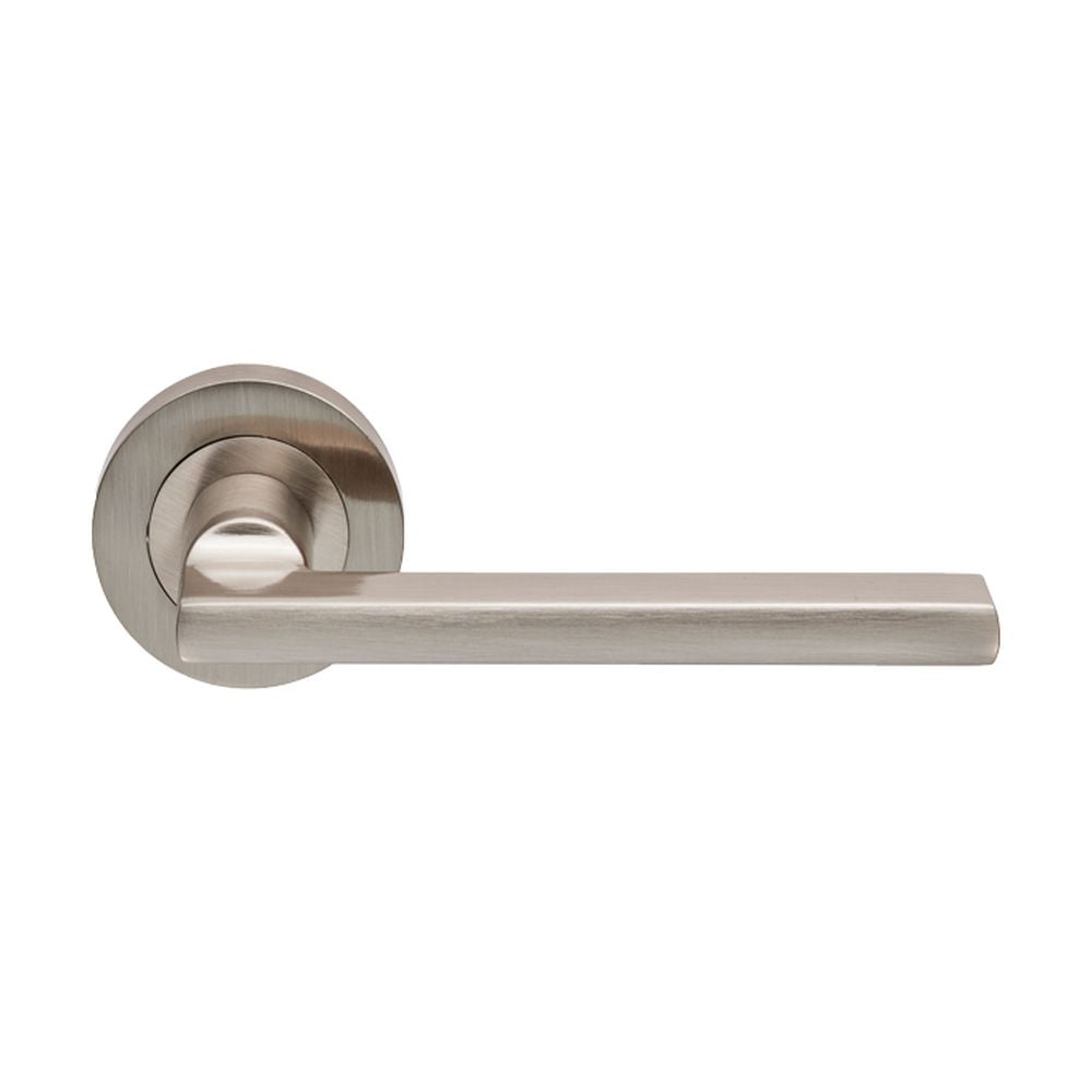 This is an image of Carlisle Brass - Trentino Lever on Rose - Satin Nickel available to order from T.H Wiggans Architectural Ironmongery in Kendal, quick delivery and discounted prices.