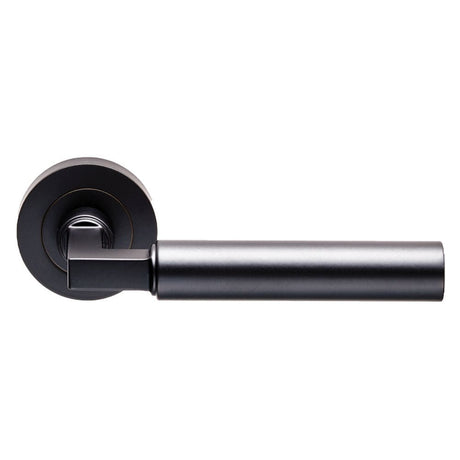 This is an image of Carlisle Brass - Amiata Lever on Rose - Matt Black available to order from T.H Wiggans Architectural Ironmongery in Kendal, quick delivery and discounted prices.