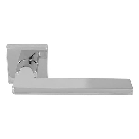 This is an image of a Carlisle Brass - Volta Lever On Concealed Fix Push-On Square Rose - Polished Chrome eul110cp that is availble to order from T.H Wiggans Ironmongery in Kendal.