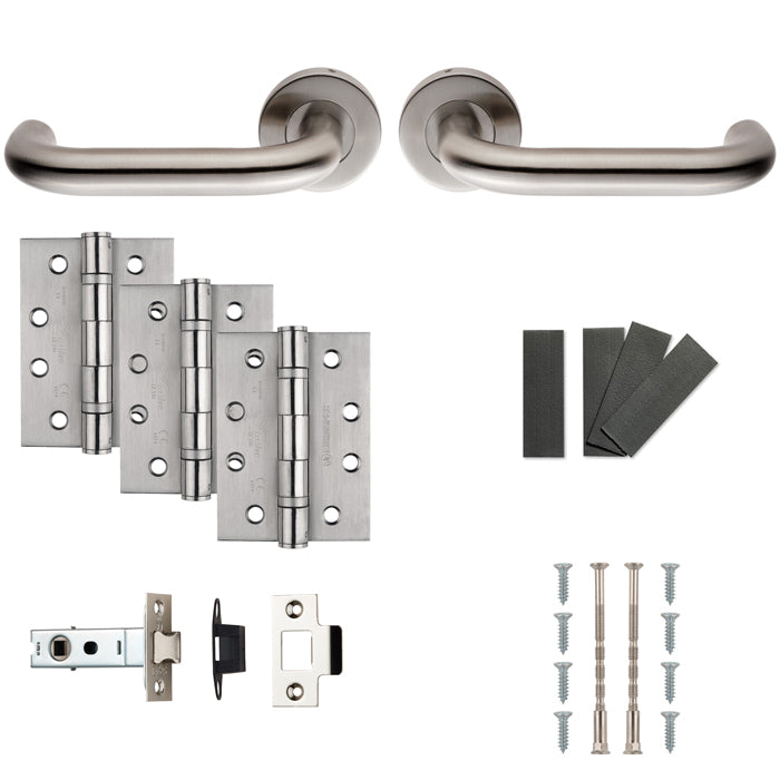 This is an image of a Eurospec - FDP Door Pack FDP1190SSS - Satin Stainless Steel fdp1190sss that is availble to order from T.H Wiggans Ironmongery in Kendal.