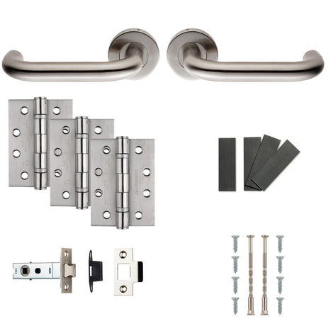 This is an image of a Eurospec - FDP Door Pack FDP1190SSS - Satin Stainless Steel fdp1190sss that is availble to order from T.H Wiggans Ironmongery in Kendal.