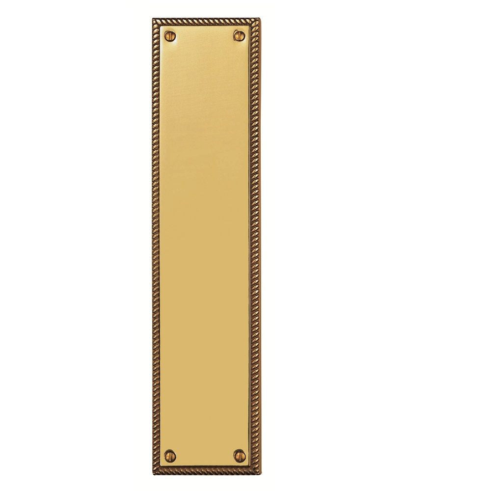 This is an image of Carlisle Brass - Georgian Finger Plate 302 x 74mm - Polished Brass available to order from T.H Wiggans Architectural Ironmongery in Kendal, quick delivery and discounted prices.