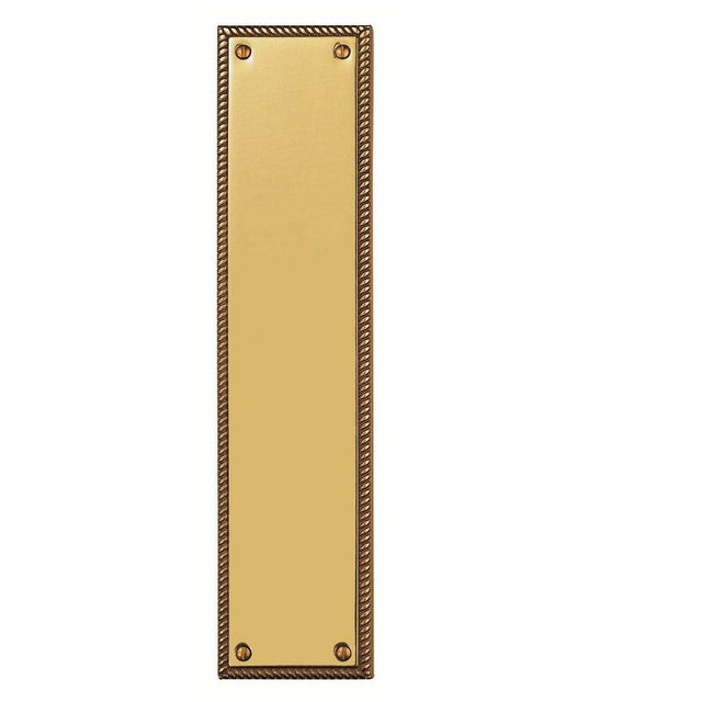 This is an image of Carlisle Brass - Georgian Finger Plate 302 x 74mm - Polished Brass available to order from T.H Wiggans Architectural Ironmongery in Kendal, quick delivery and discounted prices.