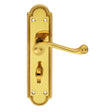 This is an image of Carlisle Brass - Georgian Lever on Shaped WC Backplate - Polished Brass available to order from T.H Wiggans Architectural Ironmongery in Kendal, quick delivery and discounted prices.