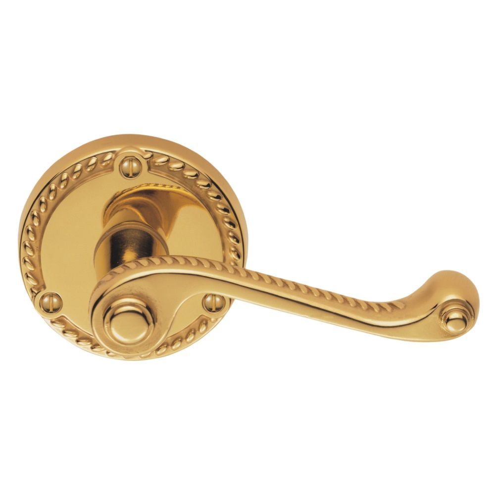 This is an image of Carlisle Brass - Georgian Lever on Round Rose - Polished Brass available to order from T.H Wiggans Architectural Ironmongery in Kendal, quick delivery and discounted prices.