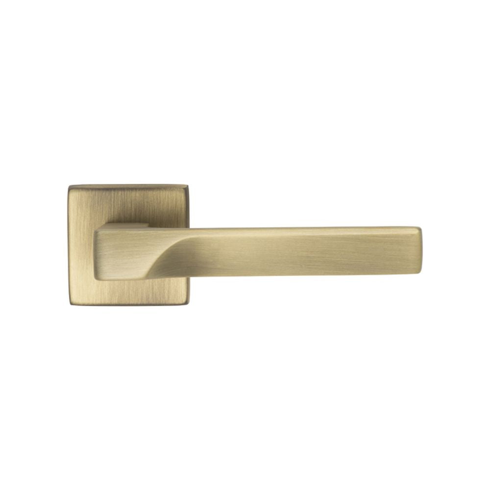 This is an image of Manital - Flash Lever On Square Rose Antique Brass - Antique Brass available to order from T.H Wiggans Architectural Ironmongery in Kendal, quick delivery and discounted prices.