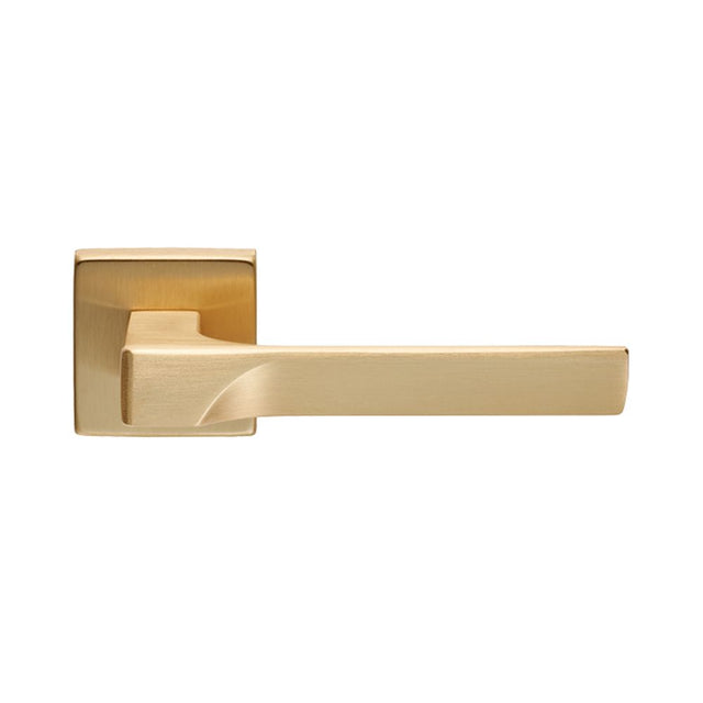 This is an image of Manital - Flash Lever on Square Rose Satin Brass - Satin Brass available to order from T.H Wiggans Architectural Ironmongery in Kendal, quick delivery and discounted prices.