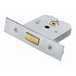 This is an image of a Eurospec - Flat Deadlock 64mm - Satin Chrome Plated that is availble to order from T.H Wiggans Architectural Ironmongery in Kendal.